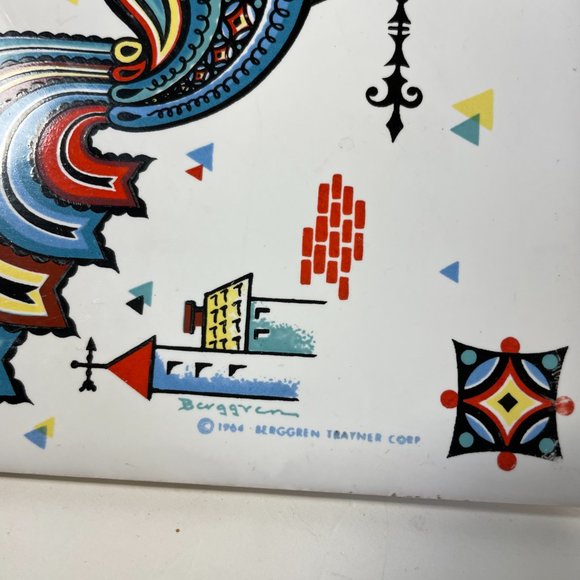 Berggren Trayner Tile Trivet Every Morning Is A Beautiful Morning Rooster Vtg 64 - Picture 8 of 15